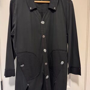 Neon Buddha Black Trench Coat